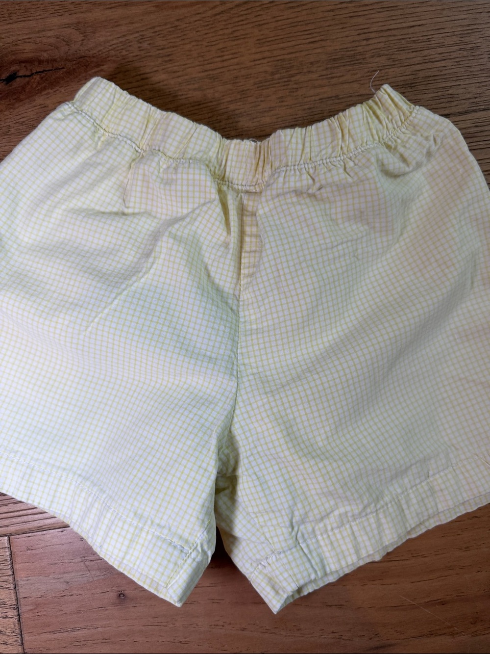 The Beaufort Bonnet Company Yellow Gingham Kids Swim Trunks